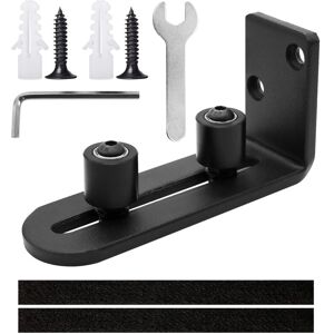 BEIJIYI Sliding door track, adjustable floor guide for door, black floor guide, bottom guide for wooden sliding door, wall/door BEIJIYI Sliding door track, adjustable floor guide for door, black floor guide, bottom guide for wooden sliding door, wall/door