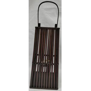 Small Silo Lantern with Glass Holder - Wicker - L26 x W26 x H57 cm Small Silo Lantern with Glass Holder - Wicker - L26 x W26 x H57 cm