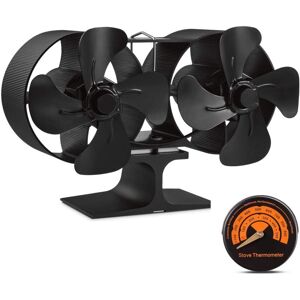 ANPVIZ Small Wood Stove Fan with Dual Motor and 8 Blades, Quiet Heater Fan, Air-Powered Eco-Friendly Fan for Gas/Pellet/Log Burner with Thermometer, ANPVIZ Small Wood Stove Fan with Dual Motor and 8 Blades, Quiet Heater Fan, Air-Powered Eco-Friendly Fan for Gas/Pellet/Log Burner with Thermometer,
