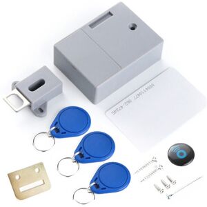 ANPVIZ Smart cabinet lock, no holes, including 3 key fobs and 1 card, invisible lock, electronic RFID opening for sauna libraries, factories and offices ANPVIZ Smart cabinet lock, no holes, including 3 key fobs and 1 card, invisible lock, electronic RFID opening for sauna libraries, factories and offices