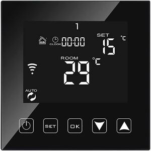 Tinor - Smart WiFi Thermostat Connected for Boiler/Water Floor Heating 3A Wired Alexa/Google Assistant/Tuya Smart Life app Compatible, Programmable Tinor - Smart WiFi Thermostat Connected for Boiler/Water Floor Heating 3A Wired Alexa/Google Assistant/Tuya Smart Life app Compatible, Programmable