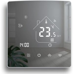 BEIJIYI Smart WiFi Thermostat, Mirror Screen Gas Boiler Thermostat, Connected Thermostats, Wired Programmable Thermostat, Room Temperature Controller BEIJIYI Smart WiFi Thermostat, Mirror Screen Gas Boiler Thermostat, Connected Thermostats, Wired Programmable Thermostat, Room Temperature Controller