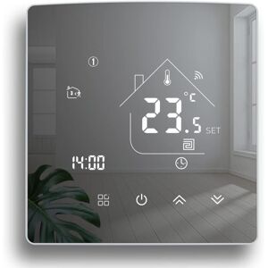 WOIYIC Smart WiFi Thermostat, Mirror Screen Gas Boiler Thermostat, Connected Thermostats, Wired Programmable Thermostat, Room Temperature Controller WOIYIC Smart WiFi Thermostat, Mirror Screen Gas Boiler Thermostat, Connected Thermostats, Wired Programmable Thermostat, Room Temperature Controller