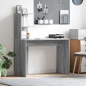 Desk with Shelf Grey sonoma 102 x 50 x 124 cm Engineered wood Vidaxl Desk with Shelf Grey sonoma 102 x 50 x 124 cm Engineered wood Vidaxl