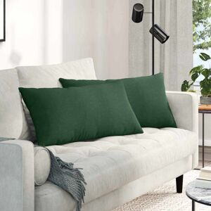 Sofa Pillows 2 pcs Dark Green 80 x 40 cm Corduroy Fabric vidaXL Sofa Pillows 2 pcs Dark Green 80 x 40 cm Corduroy Fabric vidaXL