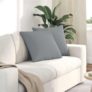 Sofa Pillows 2 pcs Light Grey 50 x 50 cm Fabric vidaXL Sofa Pillows 2 pcs Light Grey 50 x 50 cm Fabric vidaXL