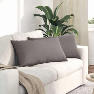 Sofa Pillows 2 pcs Taupe 80 x 40 cm Fabric vidaXL Sofa Pillows 2 pcs Taupe 80 x 40 cm Fabric vidaXL