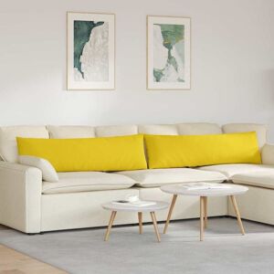 Sofa Pillows 2 pcs Light Yellow 145 x 40 cm Fabric vidaXL Sofa Pillows 2 pcs Light Yellow 145 x 40 cm Fabric vidaXL