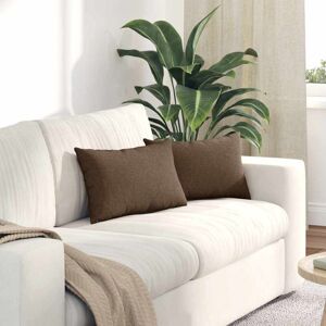 Sofa Pillows 2 pcs Brown 50 x 30 cm Fabric vidaXL Sofa Pillows 2 pcs Brown 50 x 30 cm Fabric vidaXL