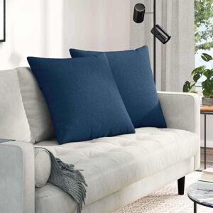 Sofa Pillows 2 pcs Blue 80 x 80 cm Fabric vidaXL Sofa Pillows 2 pcs Blue 80 x 80 cm Fabric vidaXL