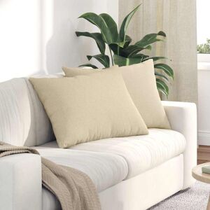 Sofa Pillows 2 pcs Cream 70 x 50 cm Fabric vidaXL Sofa Pillows 2 pcs Cream 70 x 50 cm Fabric vidaXL