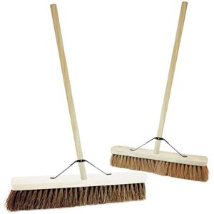 STORM TRADING GROUP 2 x 18" Coco Broom Soft Bristle Long Handle Indoor Outdoor Sweeping Brush STORM TRADING GROUP 2 x 18" Coco Broom Soft Bristle Long Handle Indoor Outdoor Sweeping Brush
