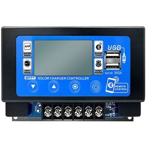 TLILY Solar Charge Controller Bluetooth 60A MPPT with LCD Display Dual USB Support 12V/24V Battery TLILY Solar Charge Controller Bluetooth 60A MPPT with LCD Display Dual USB Support 12V/24V Battery