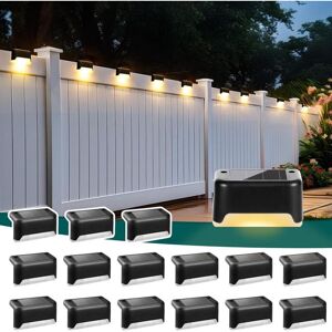 GROOFOO Solar Deck Lights 16 Pack, Outdoor Step Lights Waterproof Led for Stairs, Fence, Yard, Patio, Pathway (Warm White) GROOFOO Solar Deck Lights 16 Pack, Outdoor Step Lights Waterproof Led for Stairs, Fence, Yard, Patio, Pathway (Warm White)