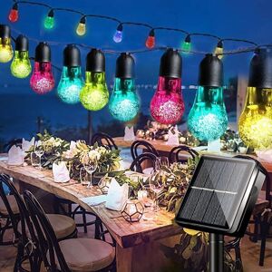 GOTRAYS Solar Garden String Lights 7.6m/30 Solar Bulbs Waterproof 8 Modes Crystal Decorative Lighting for Garden, Fence, Christmas Party, Patio, Multicolor GOTRAYS Solar Garden String Lights 7.6m/30 Solar Bulbs Waterproof 8 Modes Crystal Decorative Lighting for Garden, Fence, Christmas Party, Patio, Multicolor