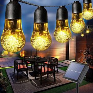 GOTRAYS Solar Garden String Lights 7.6m/30 Solar Bulbs Waterproof 8 Modes Crystal Decorative Lighting for Garden, Fence, Christmas Party, Patio, Warm White GOTRAYS Solar Garden String Lights 7.6m/30 Solar Bulbs Waterproof 8 Modes Crystal Decorative Lighting for Garden, Fence, Christmas Party, Patio, Warm White