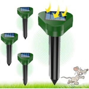 TOOLIVE Solar Mole Repellent with Ultrasonic, 4 Pieces Solar Ultrasonic Repellent, Solar Mole Repellent, Ultrasonic Snake Repellent, IP66 Waterproof Mouse TOOLIVE Solar Mole Repellent with Ultrasonic, 4 Pieces Solar Ultrasonic Repellent, Solar Mole Repellent, Ultrasonic Snake Repellent, IP66 Waterproof Mouse