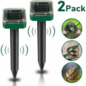 AYYQH Solar Mole Repeller, Ultrasonic Solar Mole Repeller, Mole Repeller, Vole Repeller, Mole Repeller, Pest Repeller with IP65 for Garden 2 Pieces AYYQH Solar Mole Repeller, Ultrasonic Solar Mole Repeller, Mole Repeller, Vole Repeller, Mole Repeller, Pest Repeller with IP65 for Garden 2 Pieces