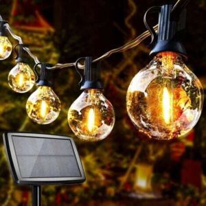 MEMKEY Solar Outdoor Light Garland, Solar Guinguette Garland, 10+1 G40 led Bulbs, Waterproof IP44 with 4 Lighting Modes, Indoor and Outdoor Decoration for MEMKEY Solar Outdoor Light Garland, Solar Guinguette Garland, 10+1 G40 led Bulbs, Waterproof IP44 with 4 Lighting Modes, Indoor and Outdoor Decoration for