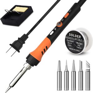 Linghhang - Soldering Iron, 60W Electric Soldering Iron Precision Soldering Set with On/Off Switch Adjustable Temperature 200-450℃ 5 Soldering Tips, Linghhang - Soldering Iron, 60W Electric Soldering Iron Precision Soldering Set with On/Off Switch Adjustable Temperature 200-450℃ 5 Soldering Tips,