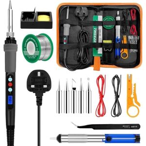 Mumu - Soldering Iron Set, 90W lcd Adjustable Temperature 180-480°C 16 in 1 Electric Soldering Tools Solder Wire 5 Soldering Tips Desoldering Pump Mumu - Soldering Iron Set, 90W lcd Adjustable Temperature 180-480°C 16 in 1 Electric Soldering Tools Solder Wire 5 Soldering Tips Desoldering Pump