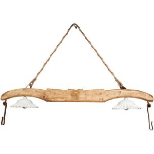 BISCOTTINI Solid linden wood made and complete with two ceramic lampshades made from hand-worked yoke chandelier . Made in Italy BISCOTTINI Solid linden wood made and complete with two ceramic lampshades made from hand-worked yoke chandelier . Made in Italy