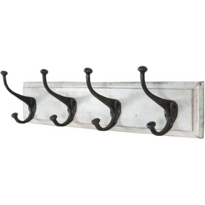 BISCOTTINI Solid wood and hang forged iron antiqued white finish W76xDP13xH22 cm sized clothes rack BISCOTTINI Solid wood and hang forged iron antiqued white finish W76xDP13xH22 cm sized clothes rack