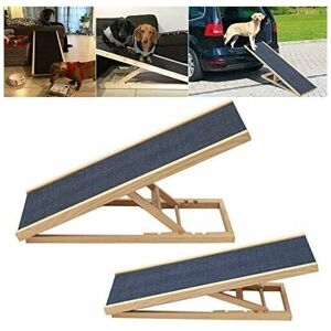 Briefness - Solid Wooden Pet Ramp Car Dog Ladder - 2-Height Adjustable with Non-slip Carpet Safety Pets Ladder - Wooden Dog Ramp Pet Puppy Surface Briefness - Solid Wooden Pet Ramp Car Dog Ladder - 2-Height Adjustable with Non-slip Carpet Safety Pets Ladder - Wooden Dog Ramp Pet Puppy Surface