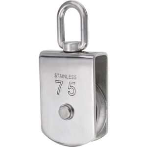 GOTRAYS Sourcing map M75 Single Pulley, 304 Stainless Steel, for Suspension Wire Rope, Lifting Crane Swivel Hook, Pulley Roller for Rope and Cable GOTRAYS Sourcing map M75 Single Pulley, 304 Stainless Steel, for Suspension Wire Rope, Lifting Crane Swivel Hook, Pulley Roller for Rope and Cable