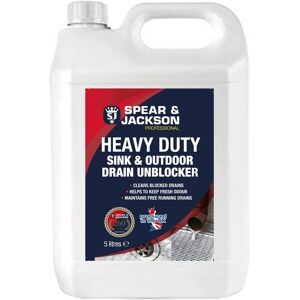 Spear & Jackson Spear&jackson - Heavy Duty Sink and Drain Unblocker 5 Litre Gel - Powerful Formula- Indoor and Outdoor Spear & Jackson Spear&jackson - Heavy Duty Sink and Drain Unblocker 5 Litre Gel - Powerful Formula- Indoor and Outdoor