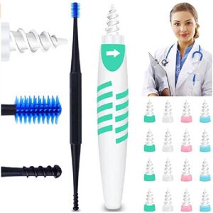 COOCHEER Spiral Ear Cleaner, Ear Cleaning Set and 16 Washable Ear Picks, Ear Cleaner for Adults (White) COOCHEER Spiral Ear Cleaner, Ear Cleaning Set and 16 Washable Ear Picks, Ear Cleaner for Adults (White)