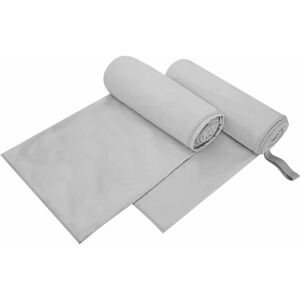 Sports Towels 2 pcs Grey 200 x 100 cm Polyester and polyamide vidaXL Sports Towels 2 pcs Grey 200 x 100 cm Polyester and polyamide vidaXL