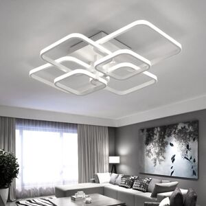 Livingandhome - Square led Dimmable Chandelier Ceiling Light With Remote, 6 Head Livingandhome - Square led Dimmable Chandelier Ceiling Light With Remote, 6 Head