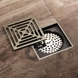 Serbia - Siphon de sol carré en maille pour salle de douche - Vert bronze - Anti-insectes, déodorant et anti-reflet Serbia - Siphon de sol carré en maille pour salle de douche - Vert bronze - Anti-insectes, déodorant et anti-reflet