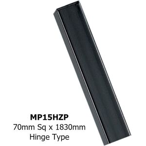 Square Flat Top Concrete-In Posts, Hinge - Solid Steel - L70 x W70 x H1830 mm - Electro Galvanised/Black Powder Coated Square Flat Top Concrete-In Posts, Hinge - Solid Steel - L70 x W70 x H1830 mm - Electro Galvanised/Black Powder Coated