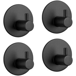 WOIYIC Stainless Steel Bathroom Wall Hook, Self-Adhesive Towel Holder for Kitchen, Living Room and Office, Rustproof and Waterproof (Black 4pcs) WOIYIC Stainless Steel Bathroom Wall Hook, Self-Adhesive Towel Holder for Kitchen, Living Room and Office, Rustproof and Waterproof (Black 4pcs)