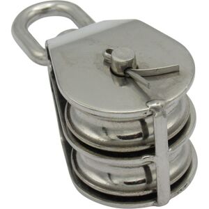 SECUREFIX DIRECT Stainless Steel Double Pulley Block 50MM (Wheel Swivel Eye Rope Becket) SECUREFIX DIRECT Stainless Steel Double Pulley Block 50MM (Wheel Swivel Eye Rope Becket)