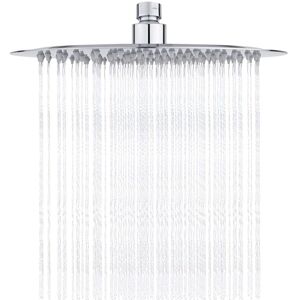 BEIJIYI Stainless Steel Shower Head - Water-Saving Shower, 25cm Round Shower Head, Universal Rain Shower Head with 1/2 inch Thread, 360° Swivel, 30° Tilt, BEIJIYI Stainless Steel Shower Head - Water-Saving Shower, 25cm Round Shower Head, Universal Rain Shower Head with 1/2 inch Thread, 360° Swivel, 30° Tilt,