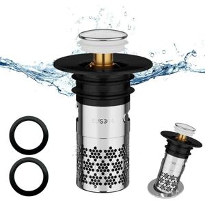 YMYNY Stainless Steel Sink Plug, Universal Pop Up Drain Plug, Upgraded Drain Plug, Anti-Block Drain Filter, with Mesh Filter, for Bathtub Kitchen Sink YMYNY Stainless Steel Sink Plug, Universal Pop Up Drain Plug, Upgraded Drain Plug, Anti-Block Drain Filter, with Mesh Filter, for Bathtub Kitchen Sink