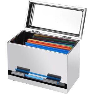 SANS MARQUE Stainless steel straw dispenser, straw holder, drinking straw storage container with metal lid, for restaurants, homes, bars, for storing unwrapped SANS MARQUE Stainless steel straw dispenser, straw holder, drinking straw storage container with metal lid, for restaurants, homes, bars, for storing unwrapped