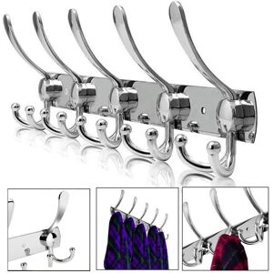 Tinor - Stainless Steel Wall Mounted Coat Rack, Coat Hooks Wall Mounted Hook for Coats Towels Bathrobes (Silver, 15 Hooks, 2pcs) Tinor - Stainless Steel Wall Mounted Coat Rack, Coat Hooks Wall Mounted Hook for Coats Towels Bathrobes (Silver, 15 Hooks, 2pcs)