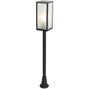 QAZQA Outdoor Floor Lamp Black with Ribbed Glass 100 cm IP44 - Charlois Ribbed QAZQA Outdoor Floor Lamp Black with Ribbed Glass 100 cm IP44 - Charlois Ribbed
