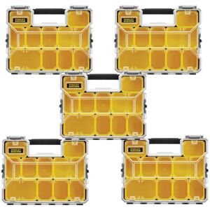 Stanley - x5 FatMax Pro Shallow Organiser Stackable System Parts Storage 1-97-519 Stanley - x5 FatMax Pro Shallow Organiser Stackable System Parts Storage 1-97-519