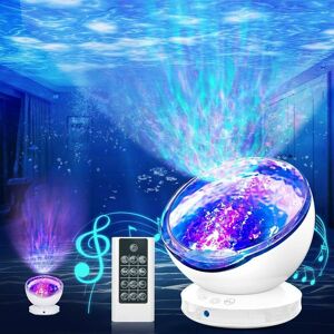 DEWDAT Star Sky Projector, White Ocean Lamp Projector LED 8 Dynamic Galaxy Modes Projector with Bluetooth Music Player Remote Control Adjustable Timer Night DEWDAT Star Sky Projector, White Ocean Lamp Projector LED 8 Dynamic Galaxy Modes Projector with Bluetooth Music Player Remote Control Adjustable Timer Night
