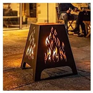 Marco Paul - Steel Flame Design Fire Basket Laser Cut Metal Outdoor Fire Pits for Garden Patio Decking Rustic Log Burner Wood Basket Burner Heating Marco Paul - Steel Flame Design Fire Basket Laser Cut Metal Outdoor Fire Pits for Garden Patio Decking Rustic Log Burner Wood Basket Burner Heating