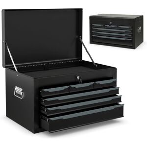 Costway - Steel Tool Box Tool Chest Case with 6 Drawers & Top Storage-Black Costway - Steel Tool Box Tool Chest Case with 6 Drawers & Top Storage-Black