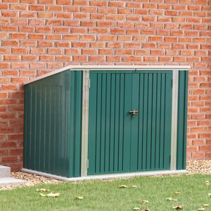 Livingandhome - Steel Trash Can Recycle Bin Enclosure Storage Shed, Green Livingandhome - Steel Trash Can Recycle Bin Enclosure Storage Shed, Green