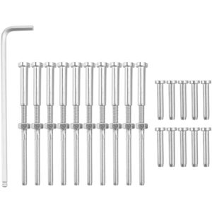 TLILY Stemball Swage and Hex Head Threaded Stud Tension End Fitting Terminal Combination Pack for 1/8 Inch Cable Railing Kit System,T316 Marine Grade TLILY Stemball Swage and Hex Head Threaded Stud Tension End Fitting Terminal Combination Pack for 1/8 Inch Cable Railing Kit System,T316 Marine Grade
