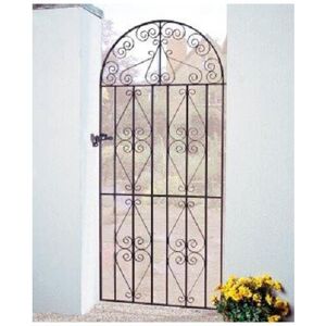 CANNOCK GATES Stirling Scroll Tall Bow Top Single Gate - Solid Steel - Fits Gap of 762 mm x 1755 mm High - Electro Galv./Black Powder Coated CANNOCK GATES Stirling Scroll Tall Bow Top Single Gate - Solid Steel - Fits Gap of 762 mm x 1755 mm High - Electro Galv./Black Powder Coated