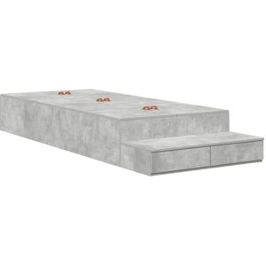 Storage Bed Frame with Door Concrete Grey 236.5 x 100 x 31.5 cm Vidaxl Storage Bed Frame with Door Concrete Grey 236.5 x 100 x 31.5 cm Vidaxl